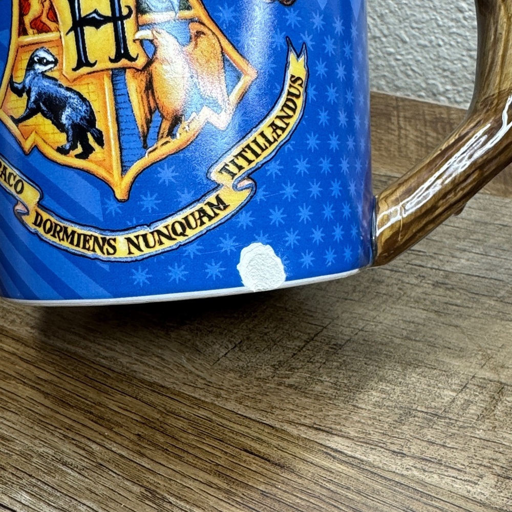 Blue Hogwarts Ceramic Mug with Owl Handle - Picture 2 of 5